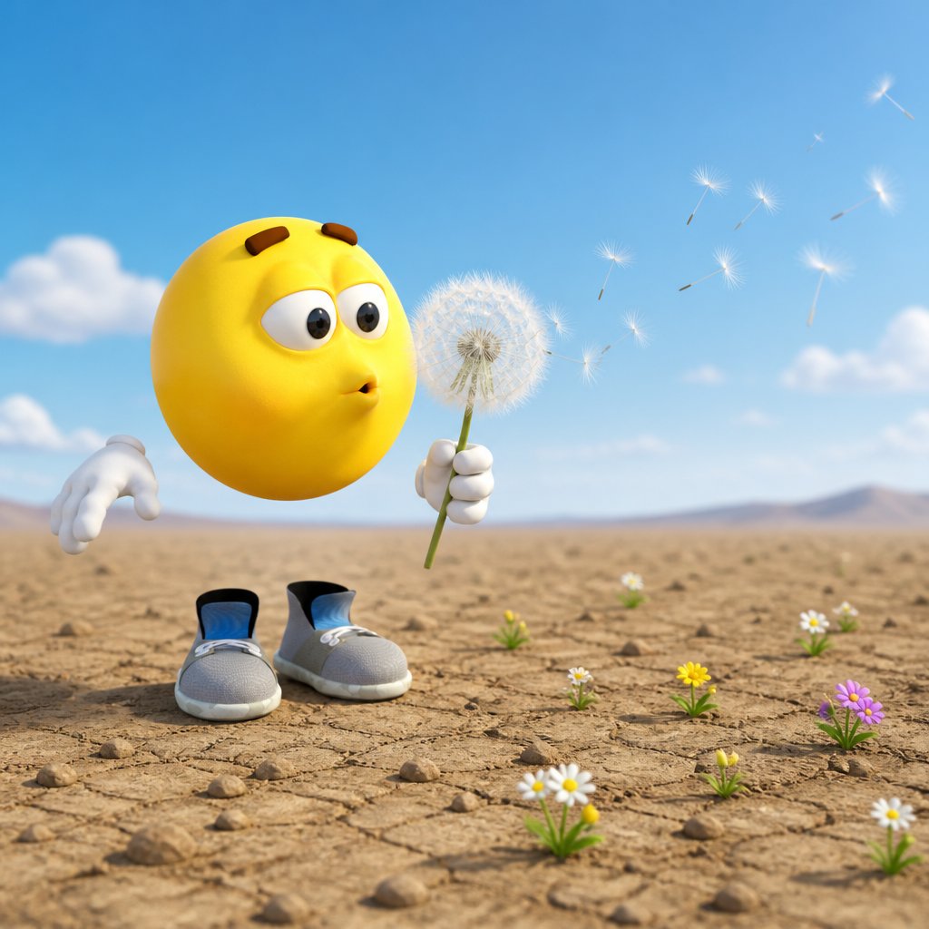 Preview of EmotiGuy Blowing a Dandelion