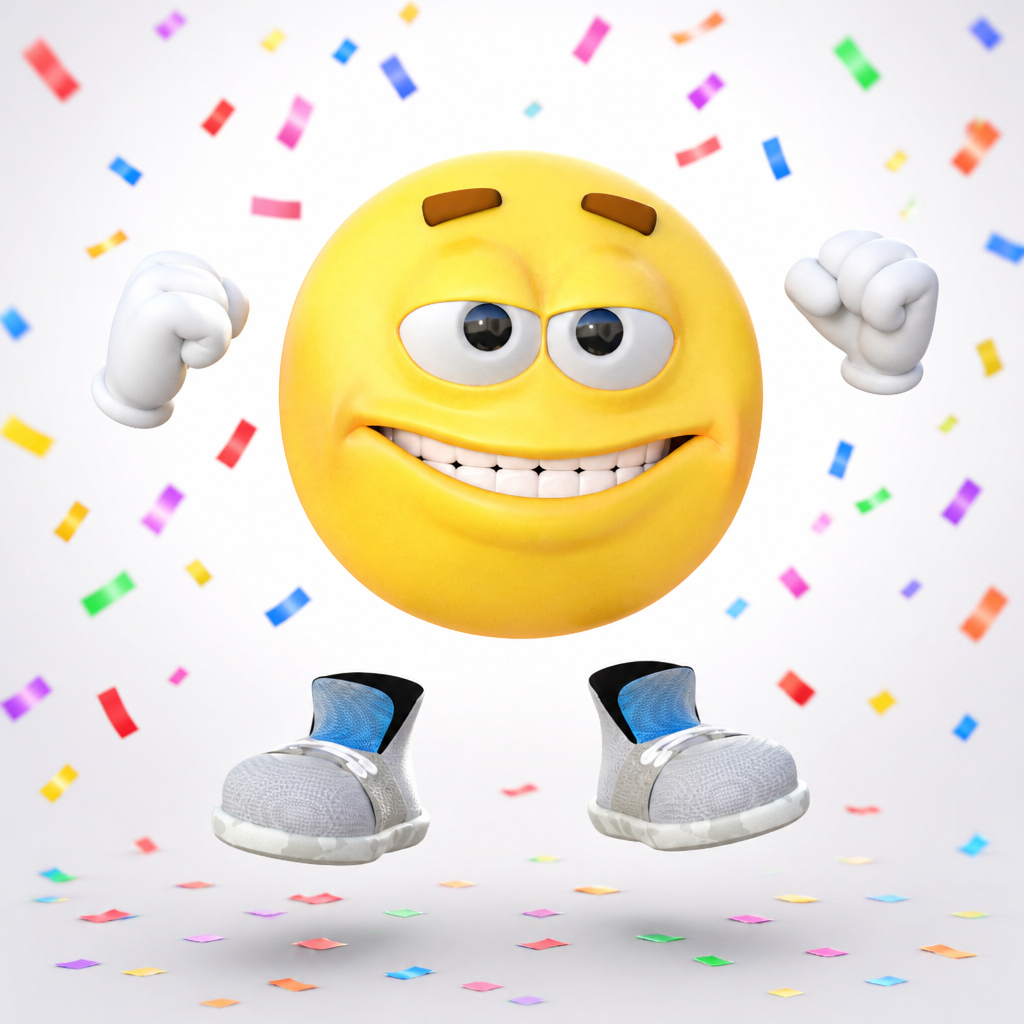 Preview of EmotiGuy Celebrating a Well Earned Victory with Confetti