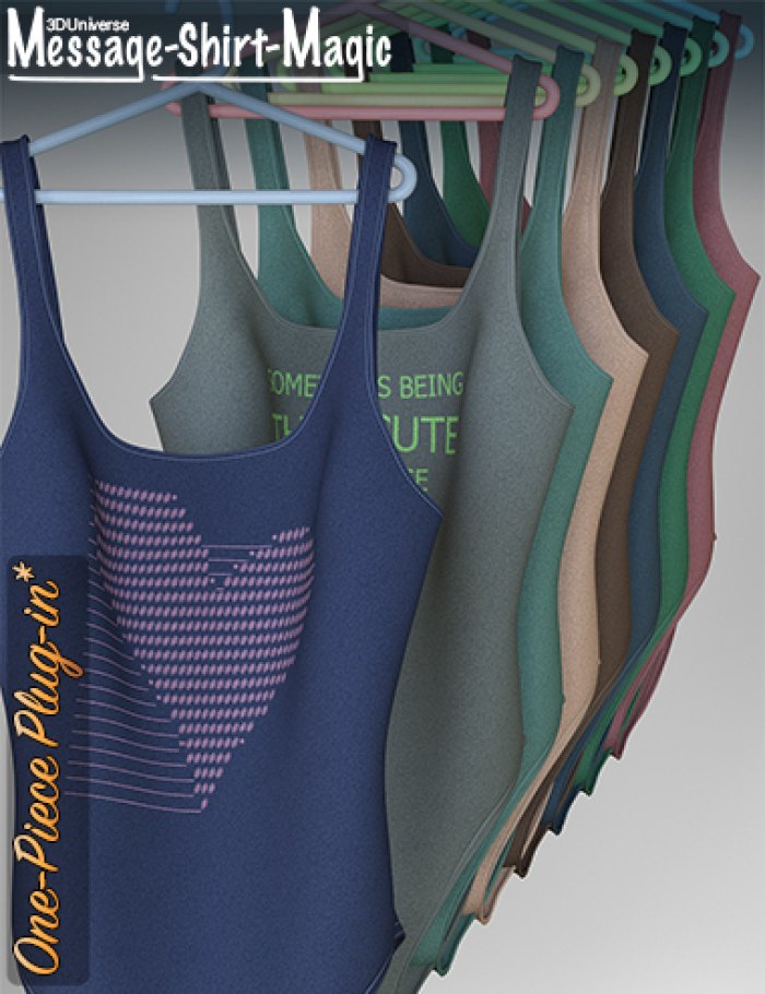 Message-Shirt-Magic One-Piece Plugin for Genesis 8 Female