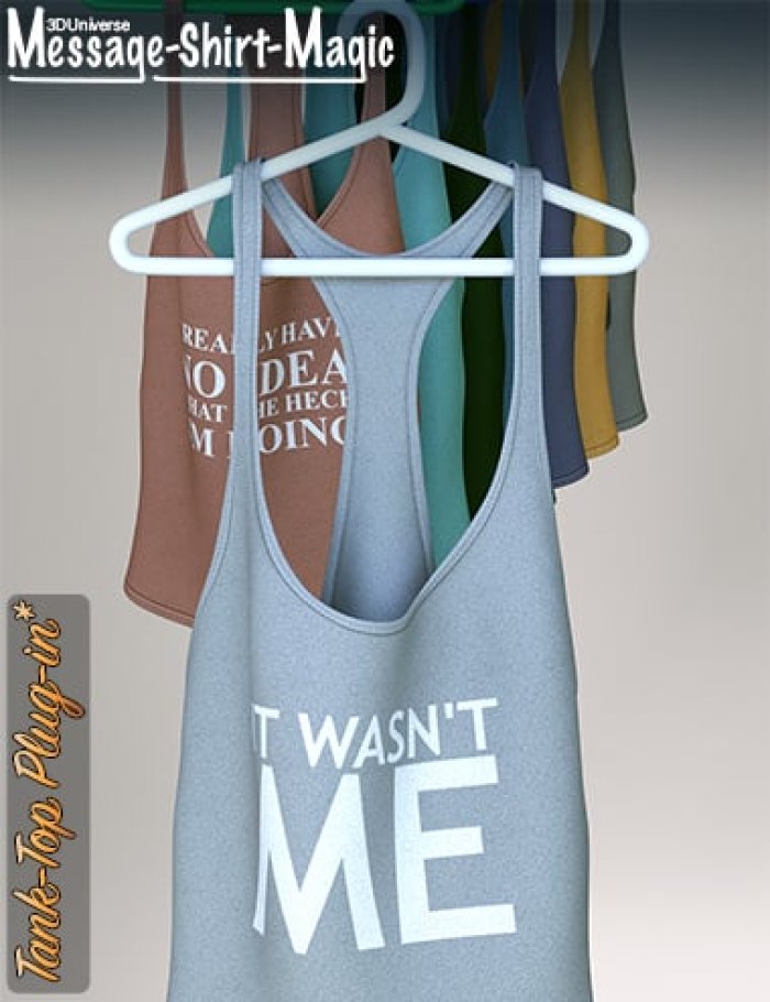 Message-Shirt-Magic Tank-Top Plugin for Genesis 8 Female