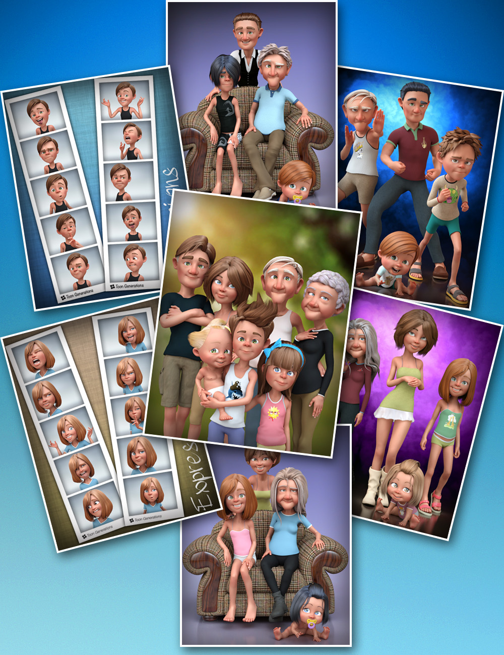 Toon Generations 2 Mega Bundle for Genesis 3 Female(s) and Male(s)